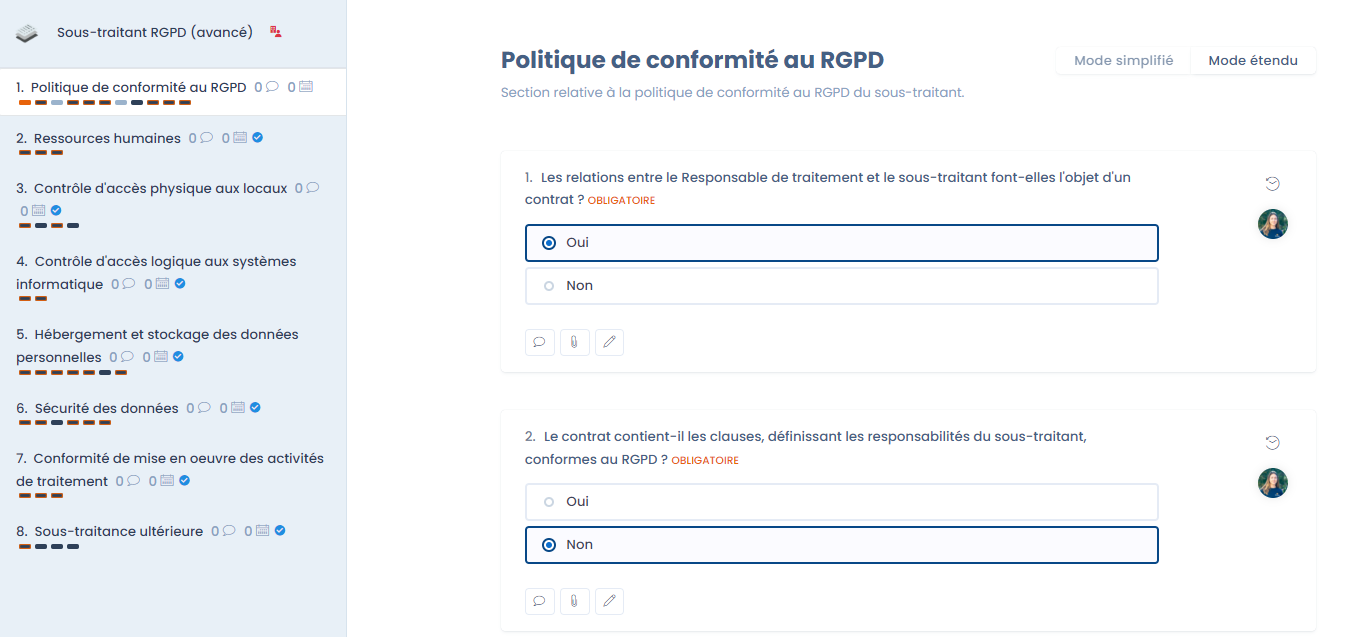 Audits de conformité et de sous-traitants