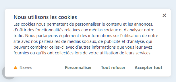 Consentement cookies