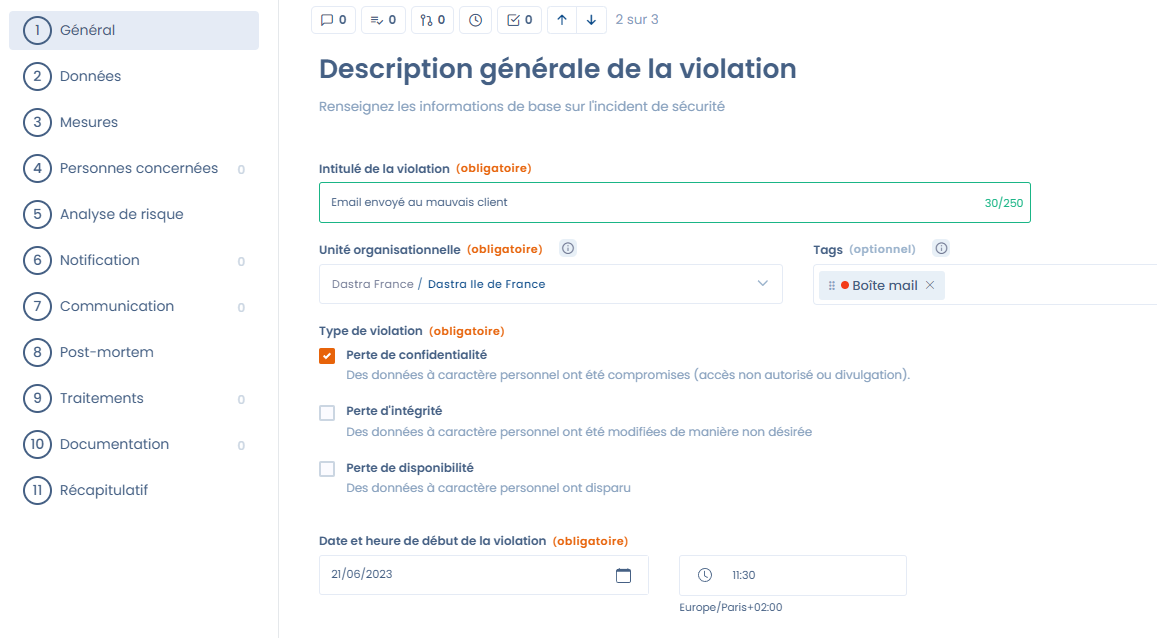 Rapports d’incidents